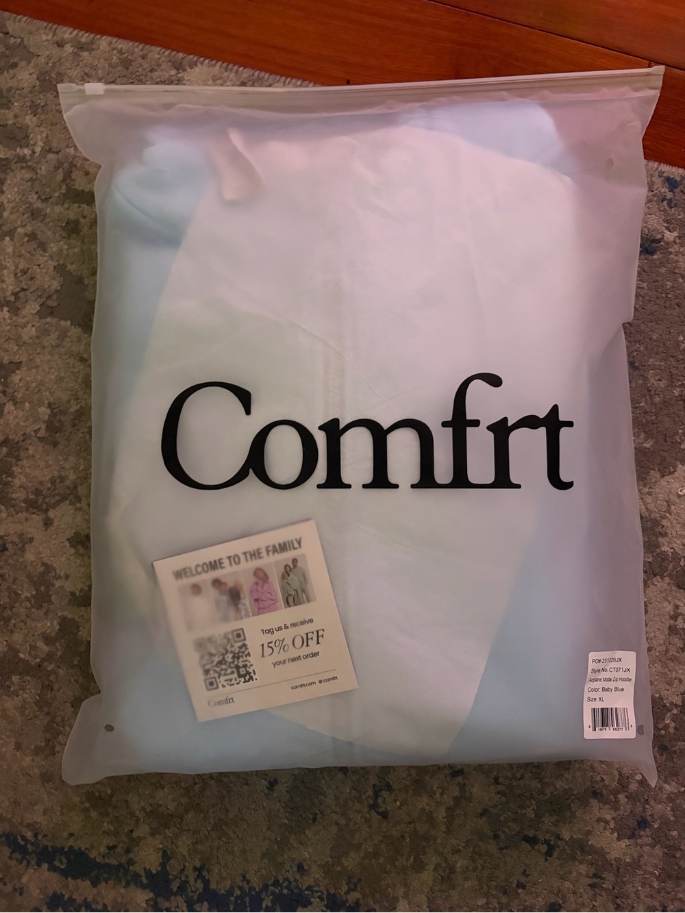Airplane Mode Travel Zip Hoodie - Light Blue - Picture 2 of 2